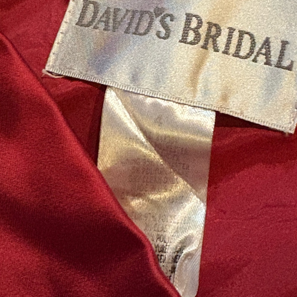 Strapless Red Satin Dress Size 4 - Picture 3 of 4